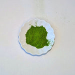 Matcha powder on a white plate