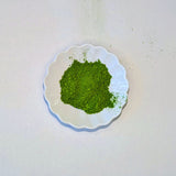 Matcha powder on a white plate